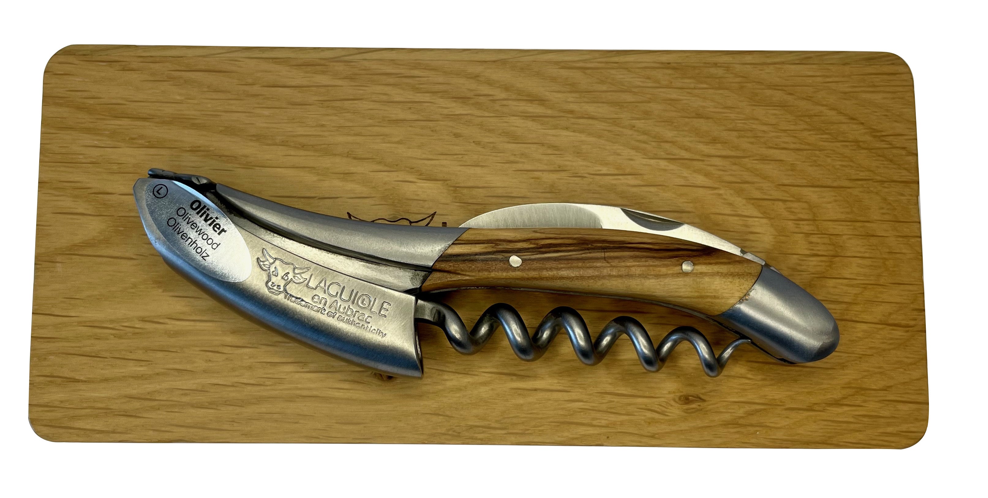 Handcrafted Sommelier Waiter's Corkscrew with Olivewood Handle by Laguiole en Aubrac
