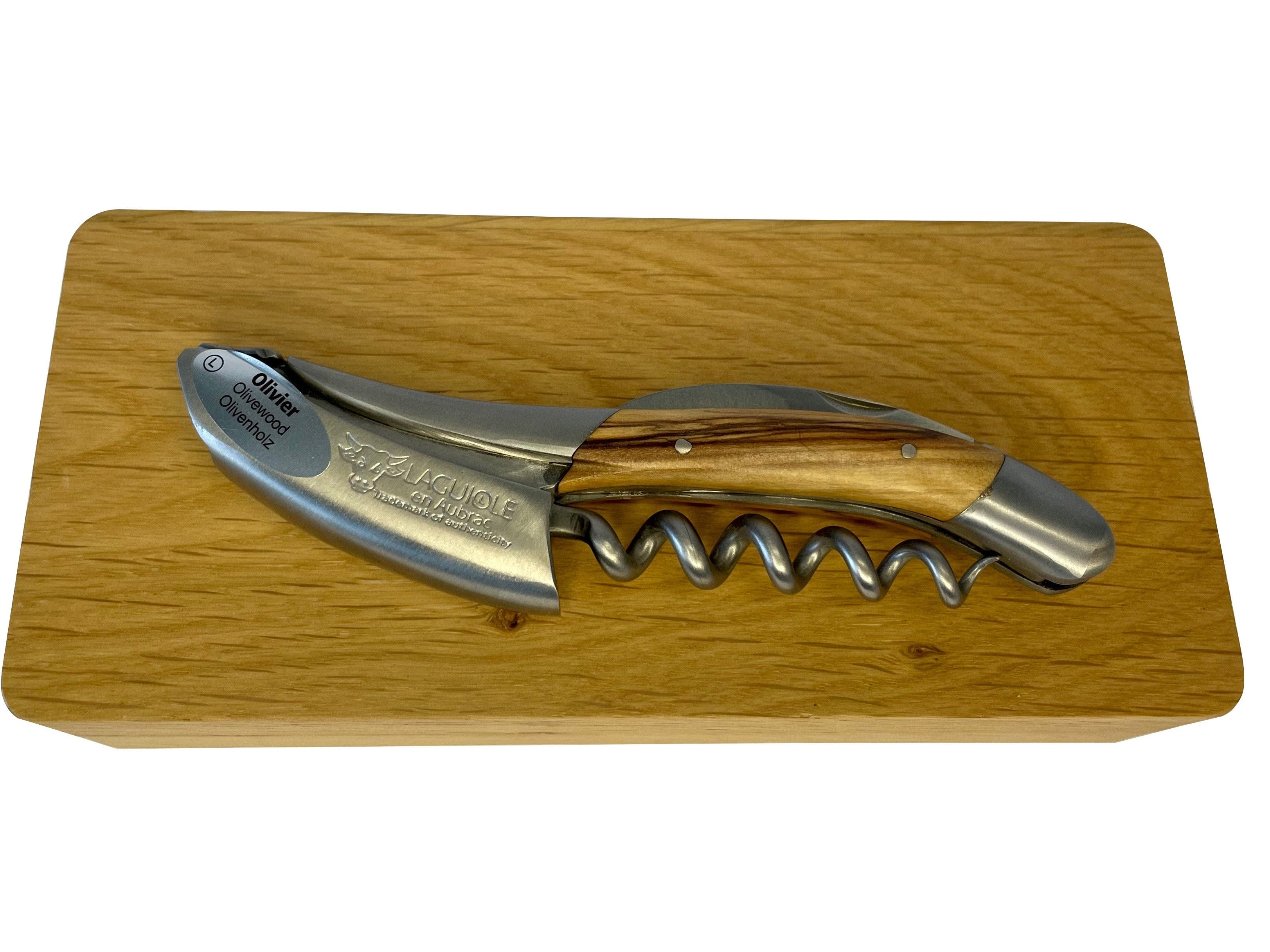 Handcrafted Sommelier Waiter's Corkscrew with Olivewood Handle by Laguiole en Aubrac
