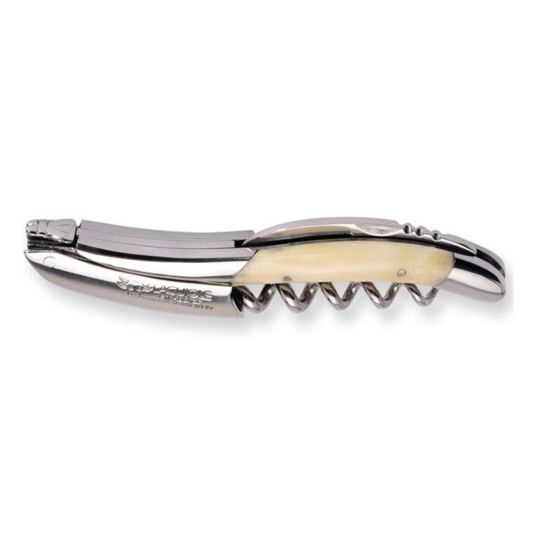 Handcrafted Sommelier Waiter's Corkscrew with Zebu Bone Handle, Polished Bolster by Laguiole en Aubrac