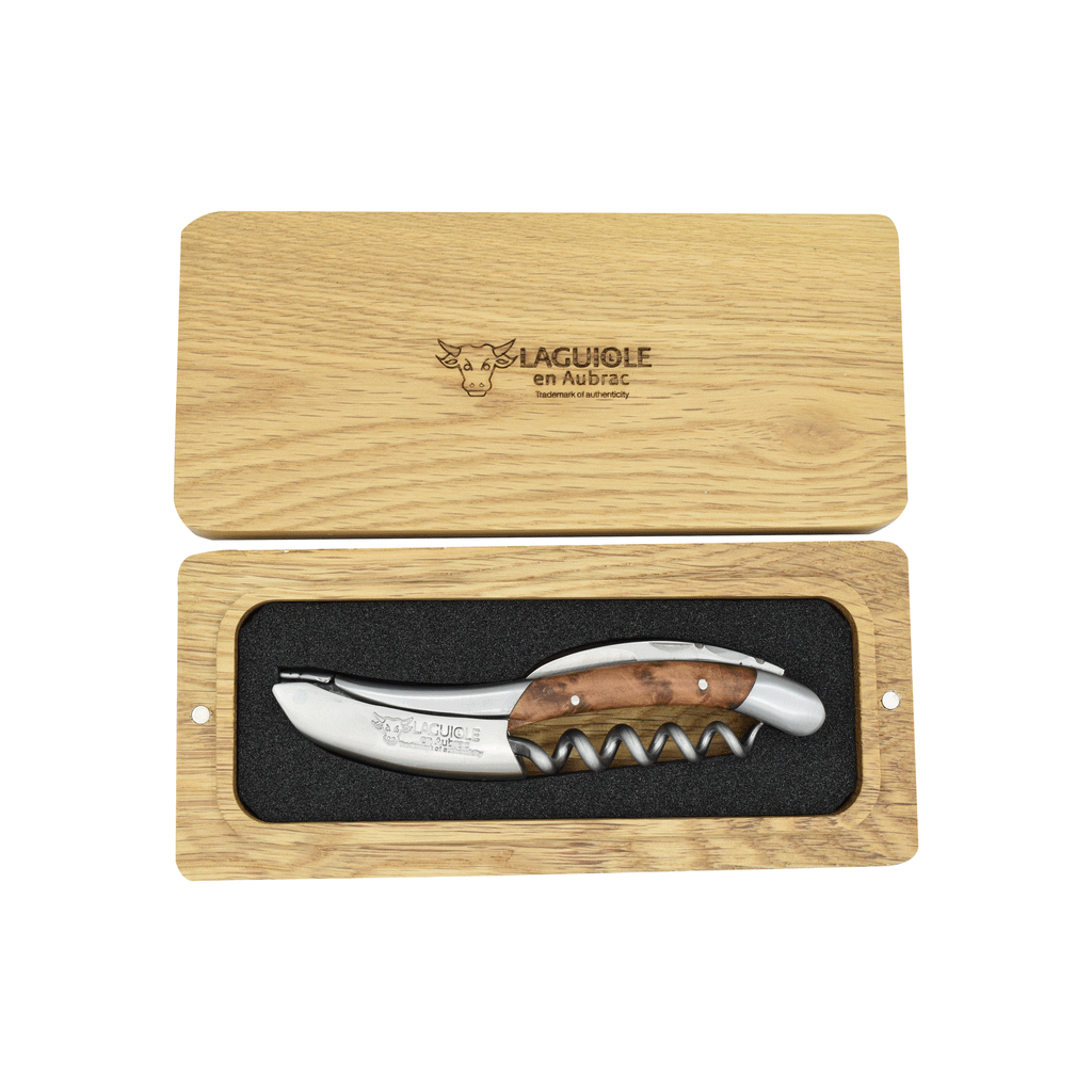 Handcrafted Sommelier Waiter's Corkscrew with Thuja / Cedar Wood Handle by Laguiole en Aubrac