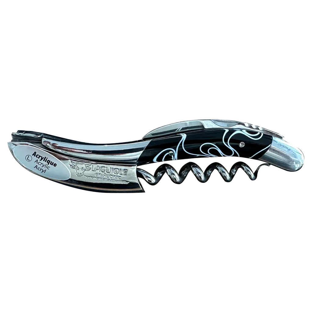 Handcrafted Sommelier Waiter's Corkscrew with Marshmallow Black Handle by Laguiole en Aubrac