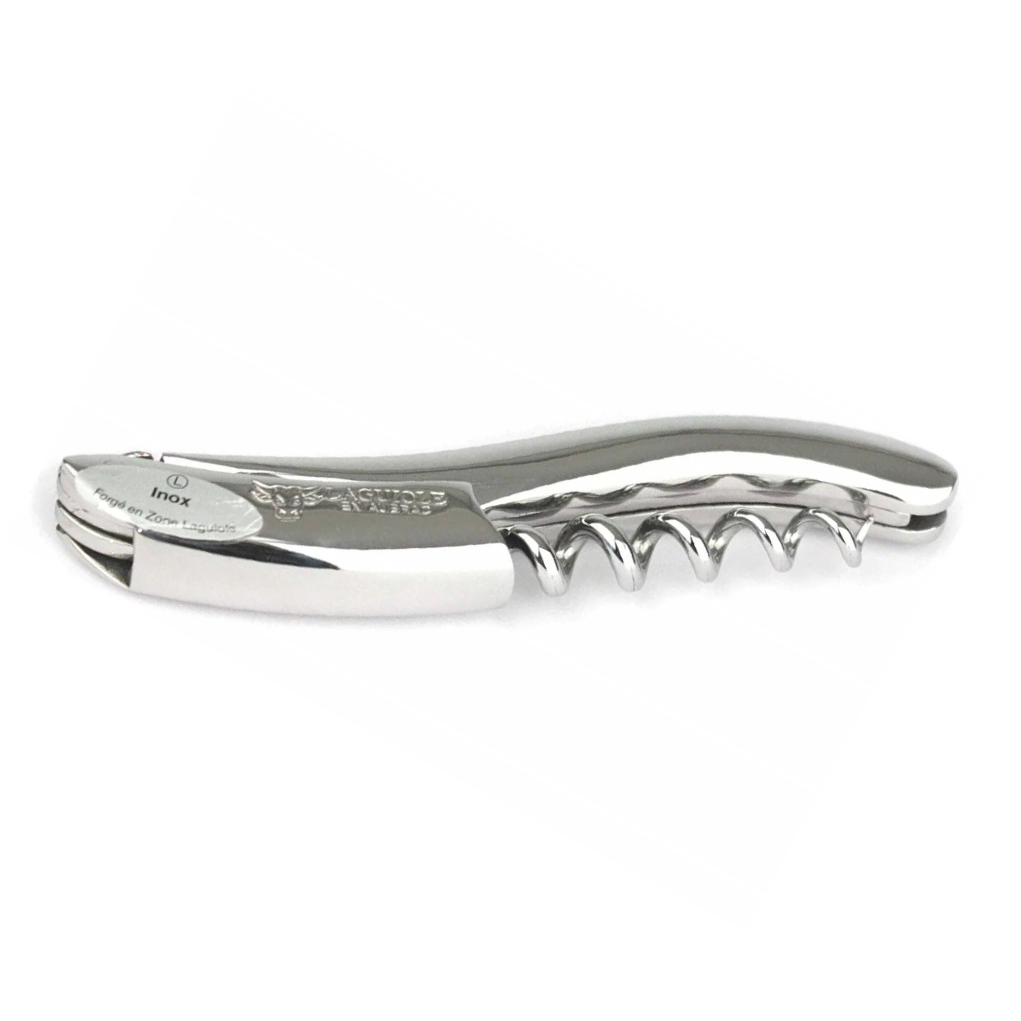 Handcrafted Sommelier Corkscrew Wine Opener with Polished Stainless Steel Handle by Laguiole en Aubrac