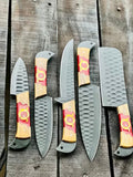 Stainless Steel Knife Set – 13" Forged Blades with Olivewood & Epoxy Resin Handles