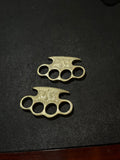 Custom Handmade Brass Engraved Knuckle with Belt Loop Leather Case - Solid Brass Self-Defense Duster