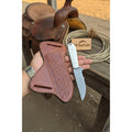 White Ridge Hunter Knife 8" Handmade Damascus White Bone Handle