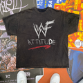 Vintage Wwf Scratch Logo Black T-Shirt