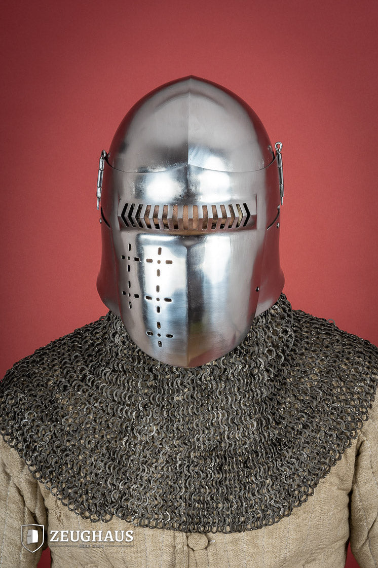 Bascinet Helmet 14th Cent. 1.6mm Polished
