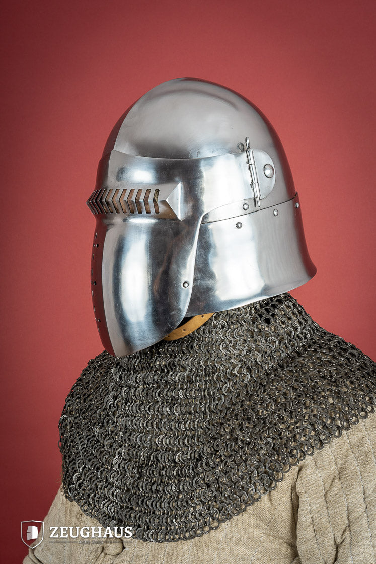 Bascinet Helmet 14th Cent. 1.6mm Polished