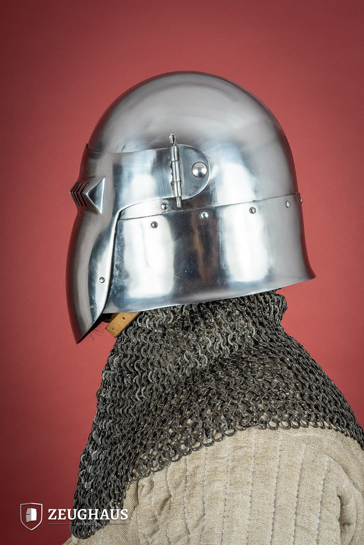 Bascinet Helmet 14th Cent. 1.6mm Polished