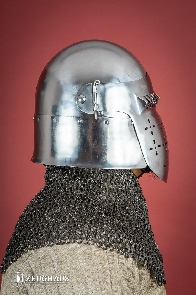 Bascinet Helmet 14th Cent. 1.6mm Polished