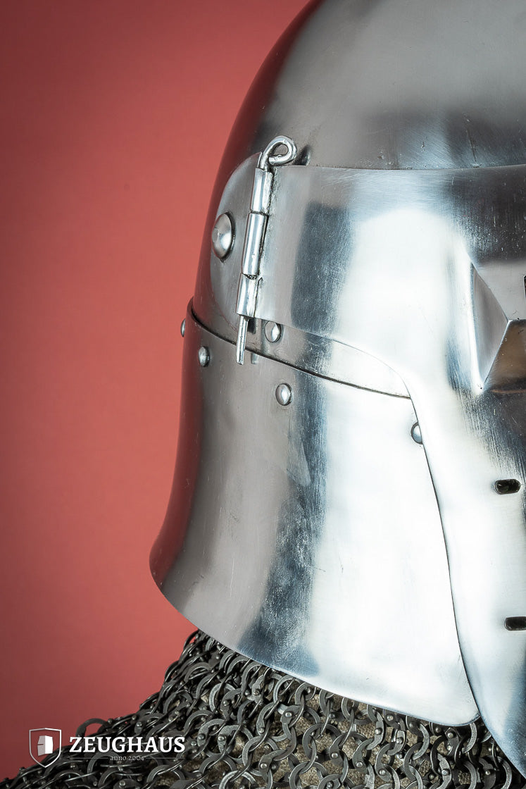 Bascinet Helmet 14th Cent. 1.6mm Polished