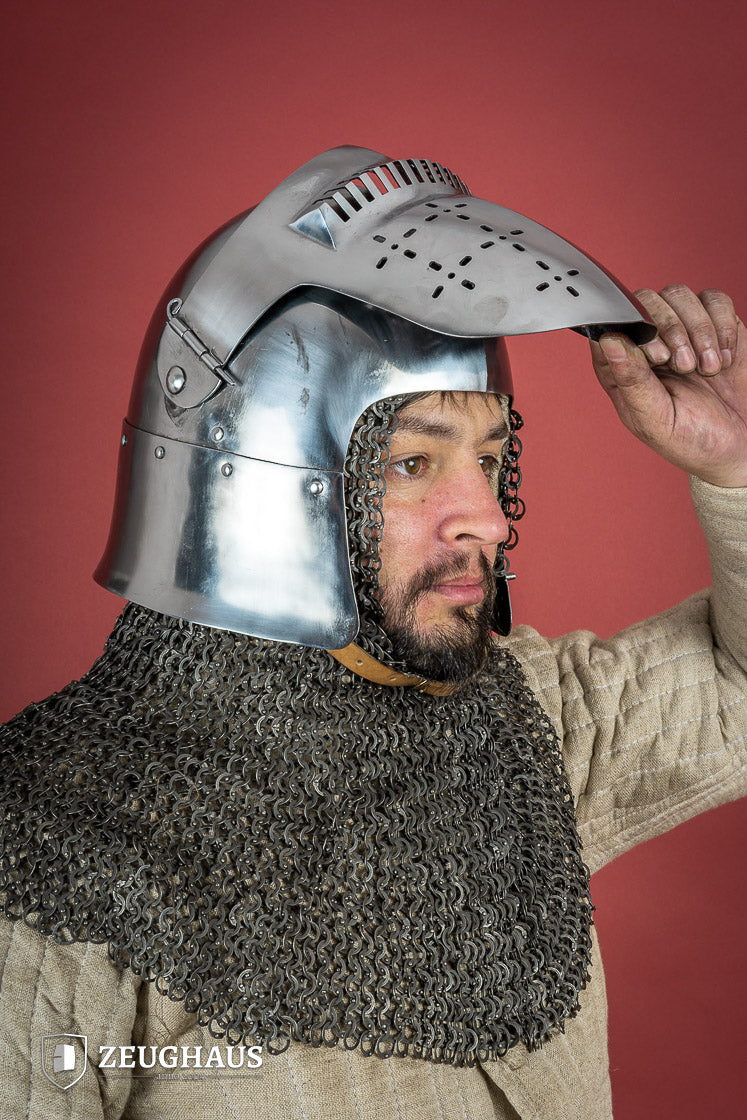 Bascinet Helmet 14th Cent. 1.6mm Polished