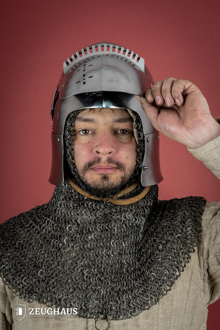 Bascinet Helmet 14th Cent. 1.6mm Polished