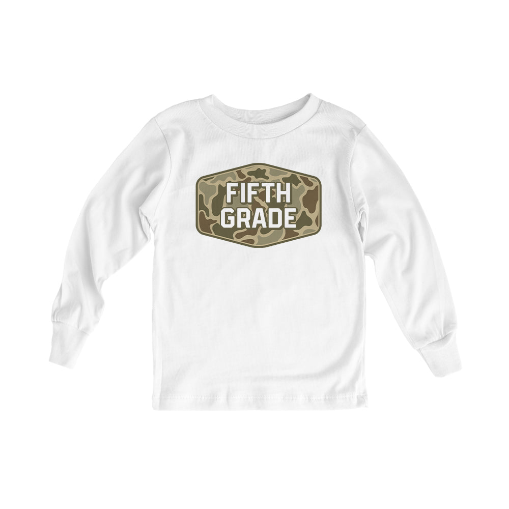 Fifth Grade Duck Camo kids long sleeve shirt - Shield Republic | Relic & Reel