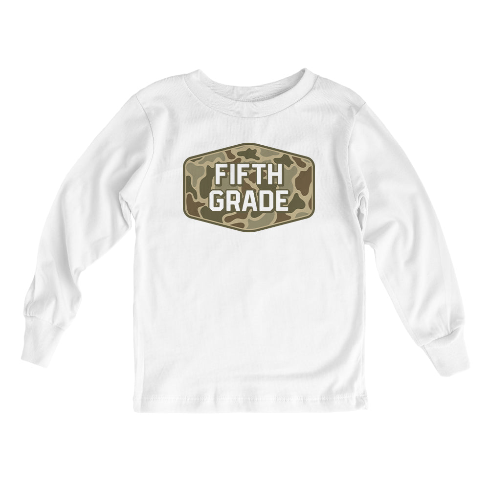 Fifth Grade Duck Camo Kids Long Sleeve T-Shirt | Relic & Reel