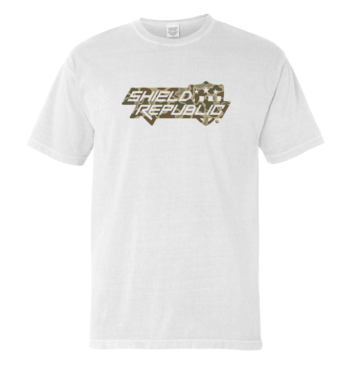 Shield Republic Duck Camo Stacked Logo T-shirt - Graphic Tee | Relic & Reel