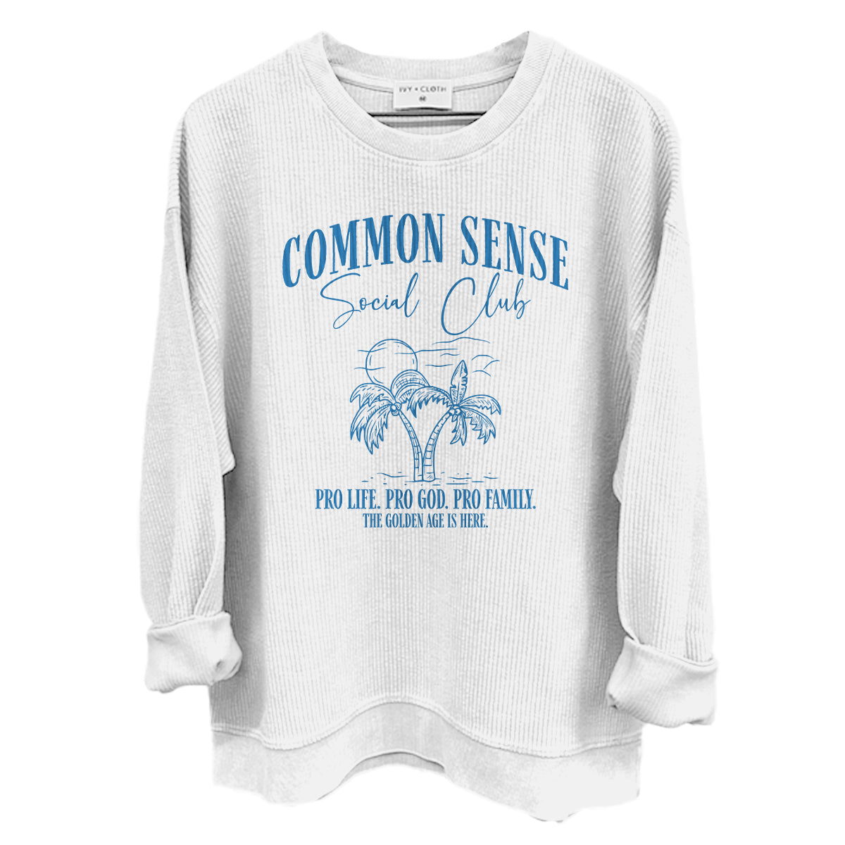 Common Sense Social Club - White Crewneck Sweatshirt | Shield Republic - Relic & Reel