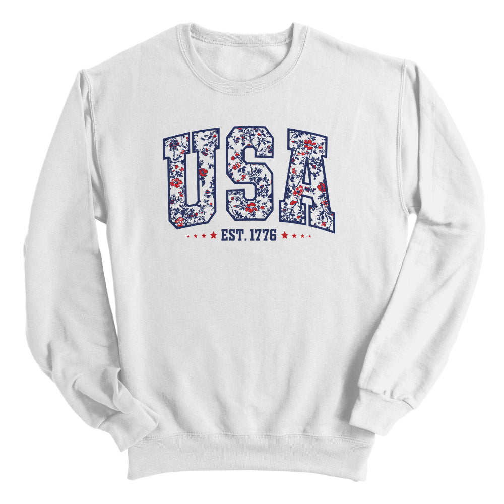 USA Floral Est 1776 Shield Republic graphic sweatshirt - Relic & Reel