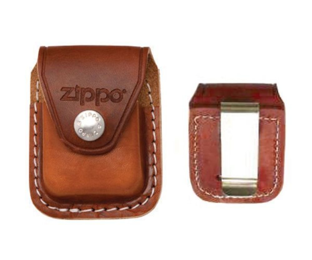 Zippo Metal Clip Leather Pouch For Zippo Pocket Lighters #LPCB