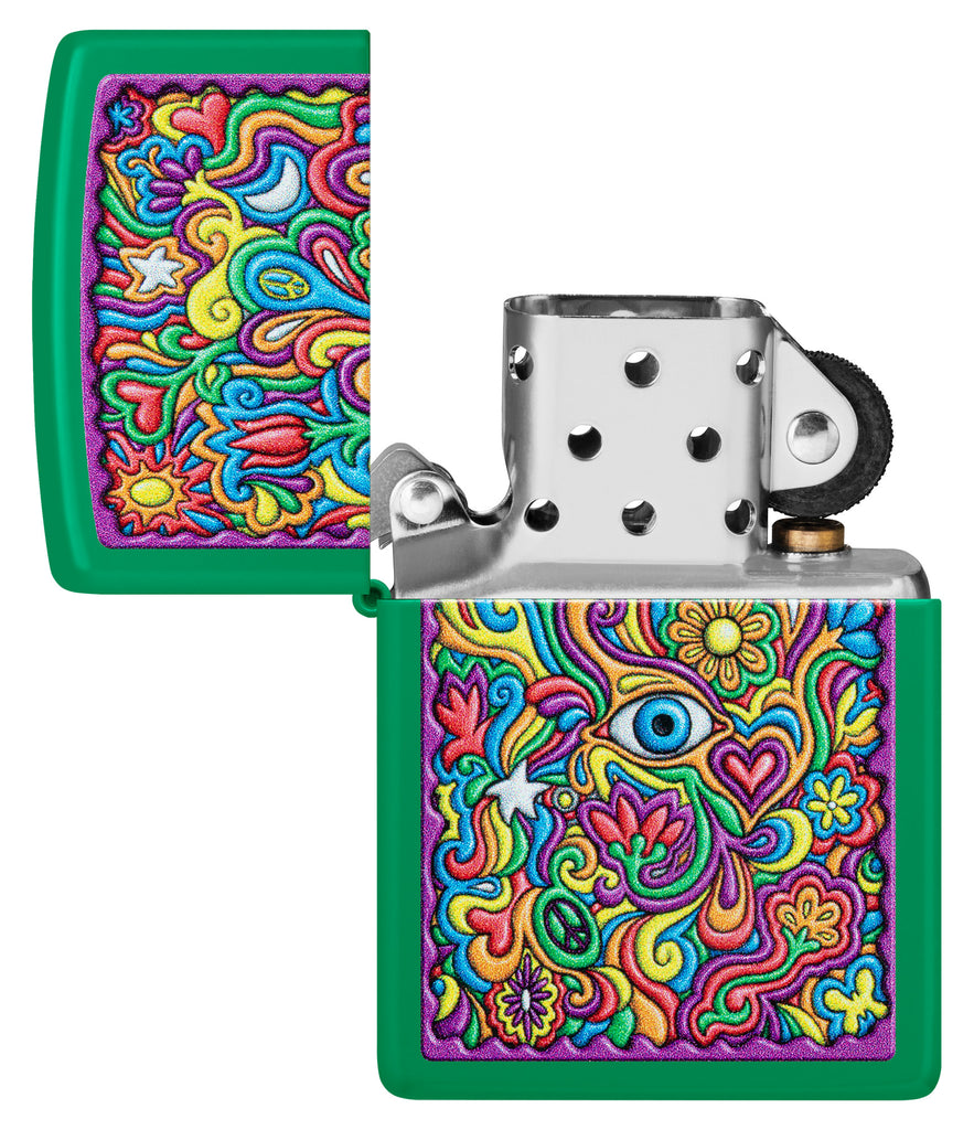 Zippo Trippy, Grass Green Matte Lighter #48957