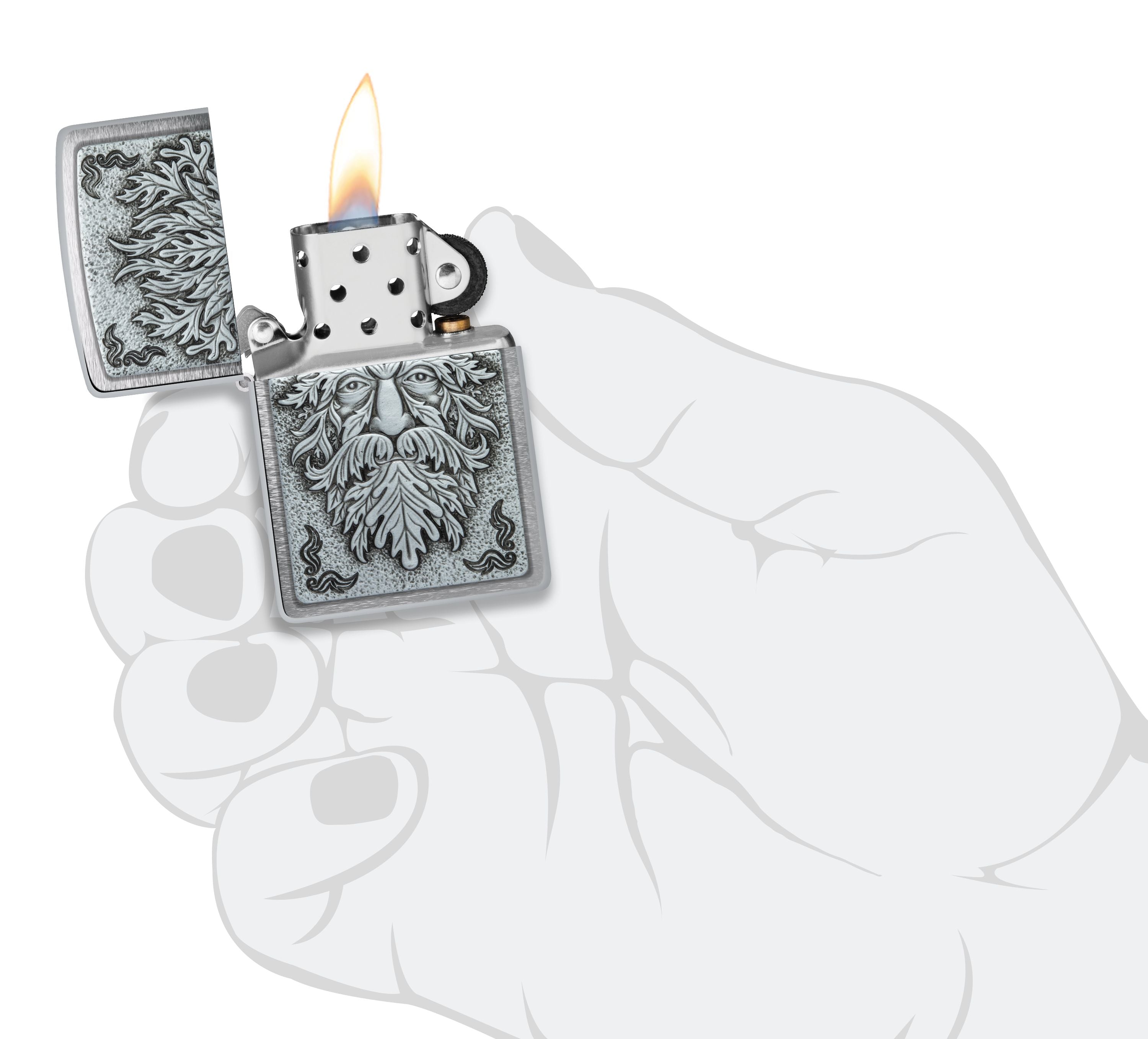 Zippo Norse God Emblem, Brushed Chrome Lighter #48906