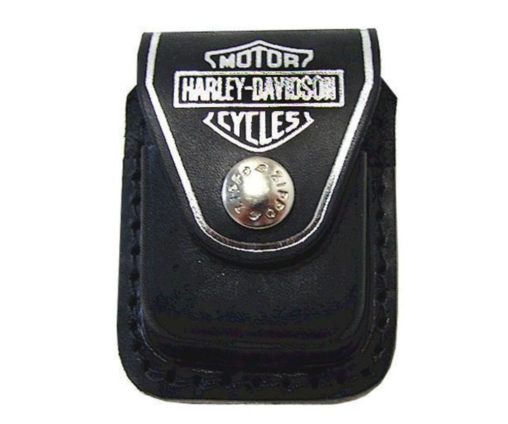 Zippo Harley-Davidson Leather Pouch w/ Belt Loop for Zippo Lighters #HDPBK