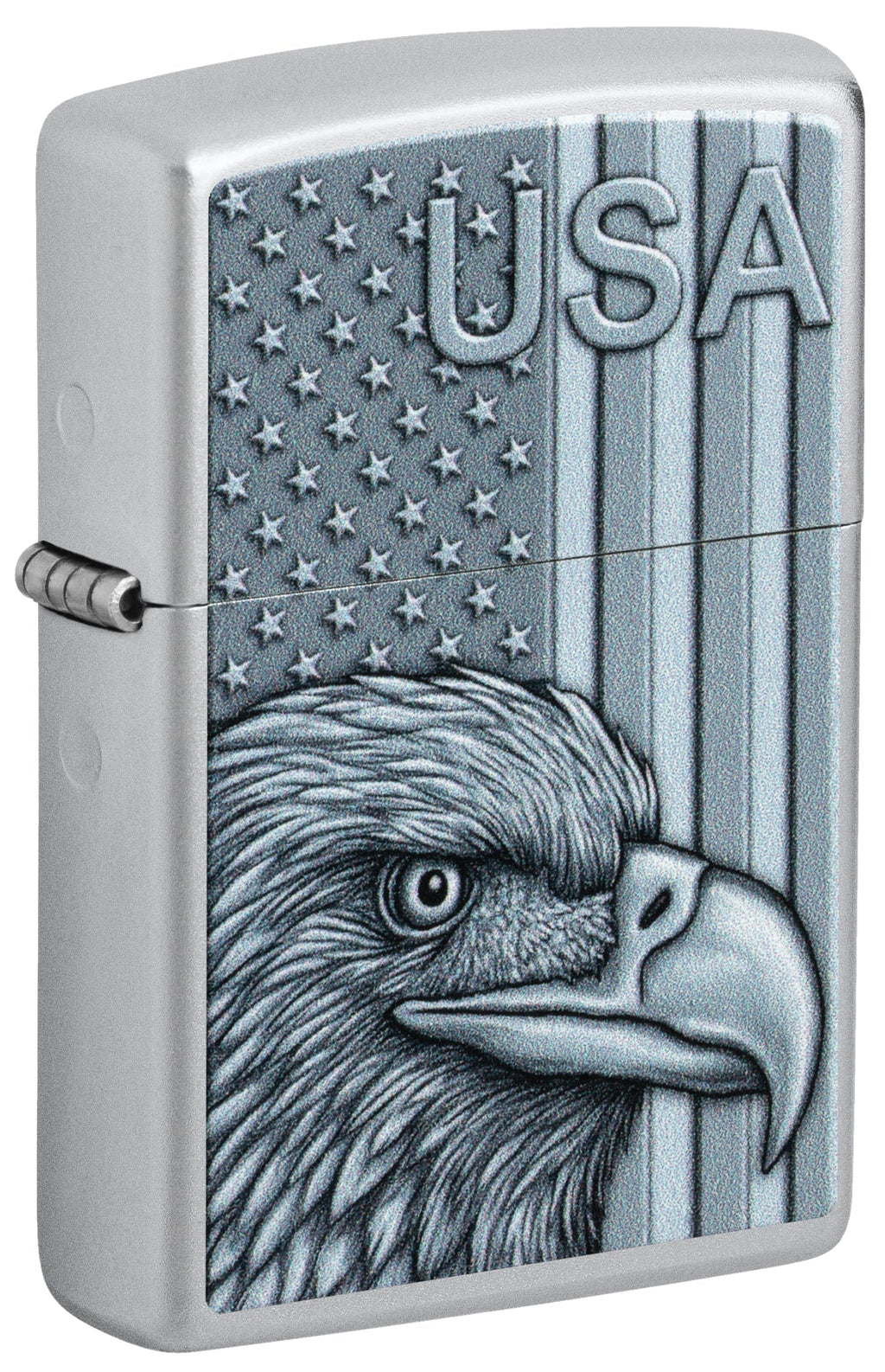 Zippo USA Pride Eagle, Satin Chrome Lighter #46825