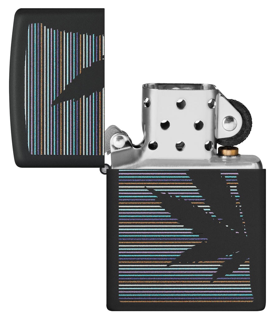 Zippo Cannabis Pinstripes, Black Matte Lighter #48927