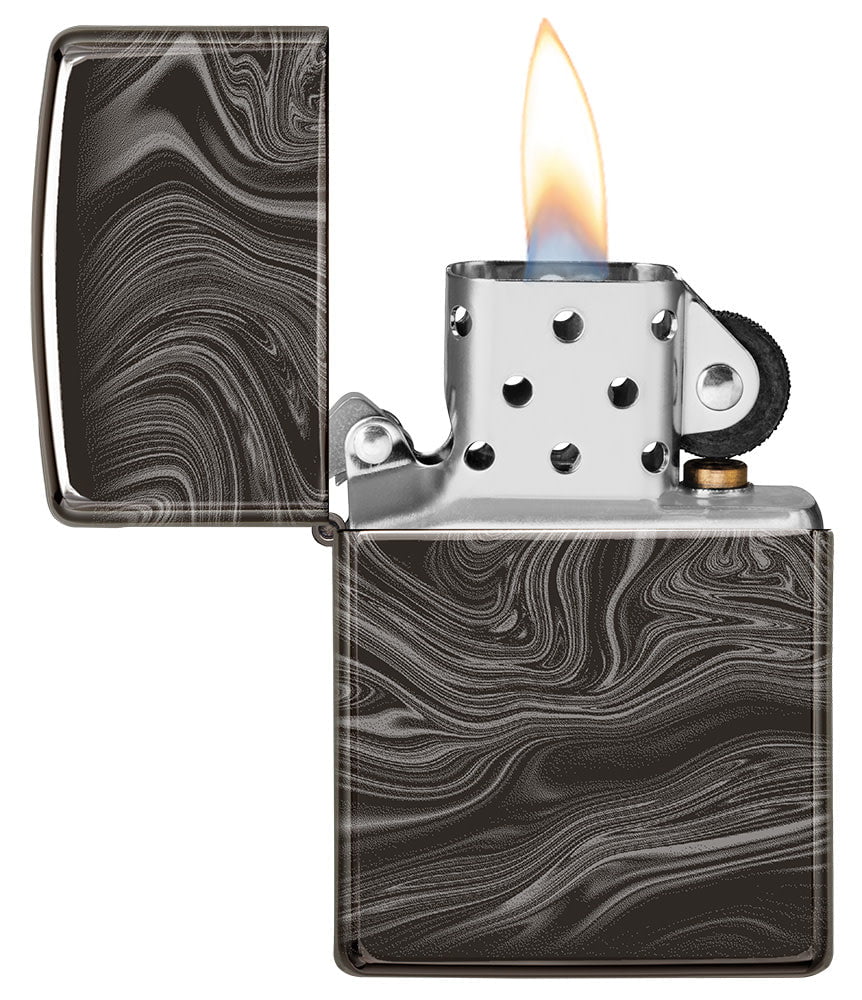 Zippo Marble Pattern 360°, High Polish Black Lighter #49812