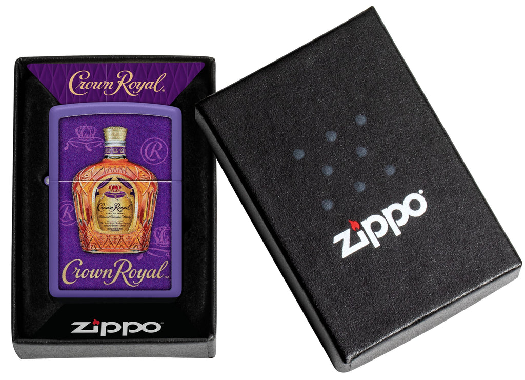 Zippo Crown Royal Whiskey, Purple Matte Lighter #48749
