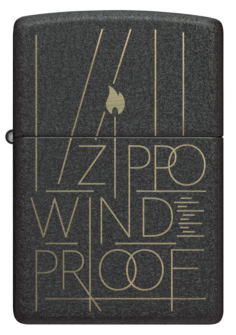 Zippo Line Art Zippo, Black Crackle Lighter #46172