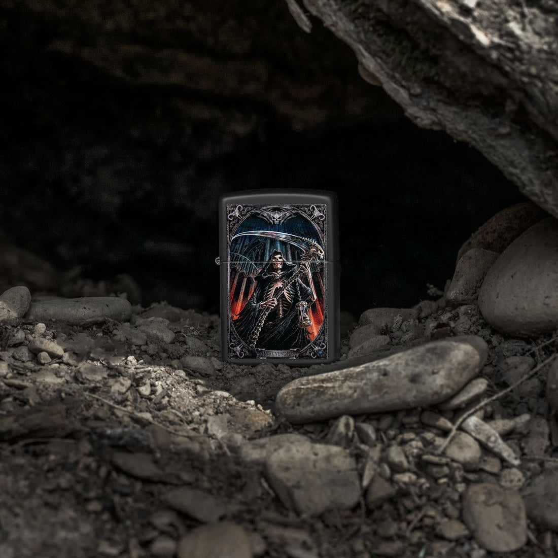 Zippo Anne Stokes Grim Reaper, Black Matte Lighter #46164