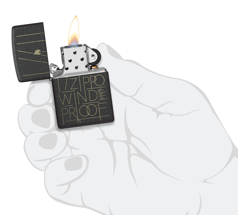 Zippo Line Art Zippo, Black Crackle Lighter #46172