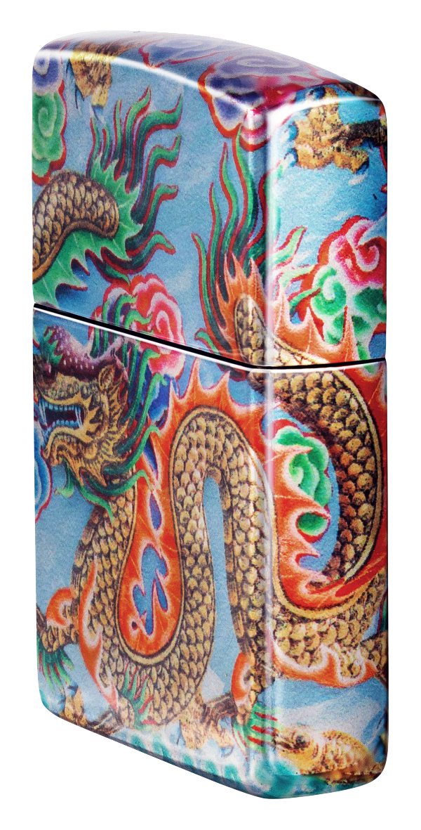Zippo Asian Dragon, 540° Tumbled Chrome Fusion Lighter #48575