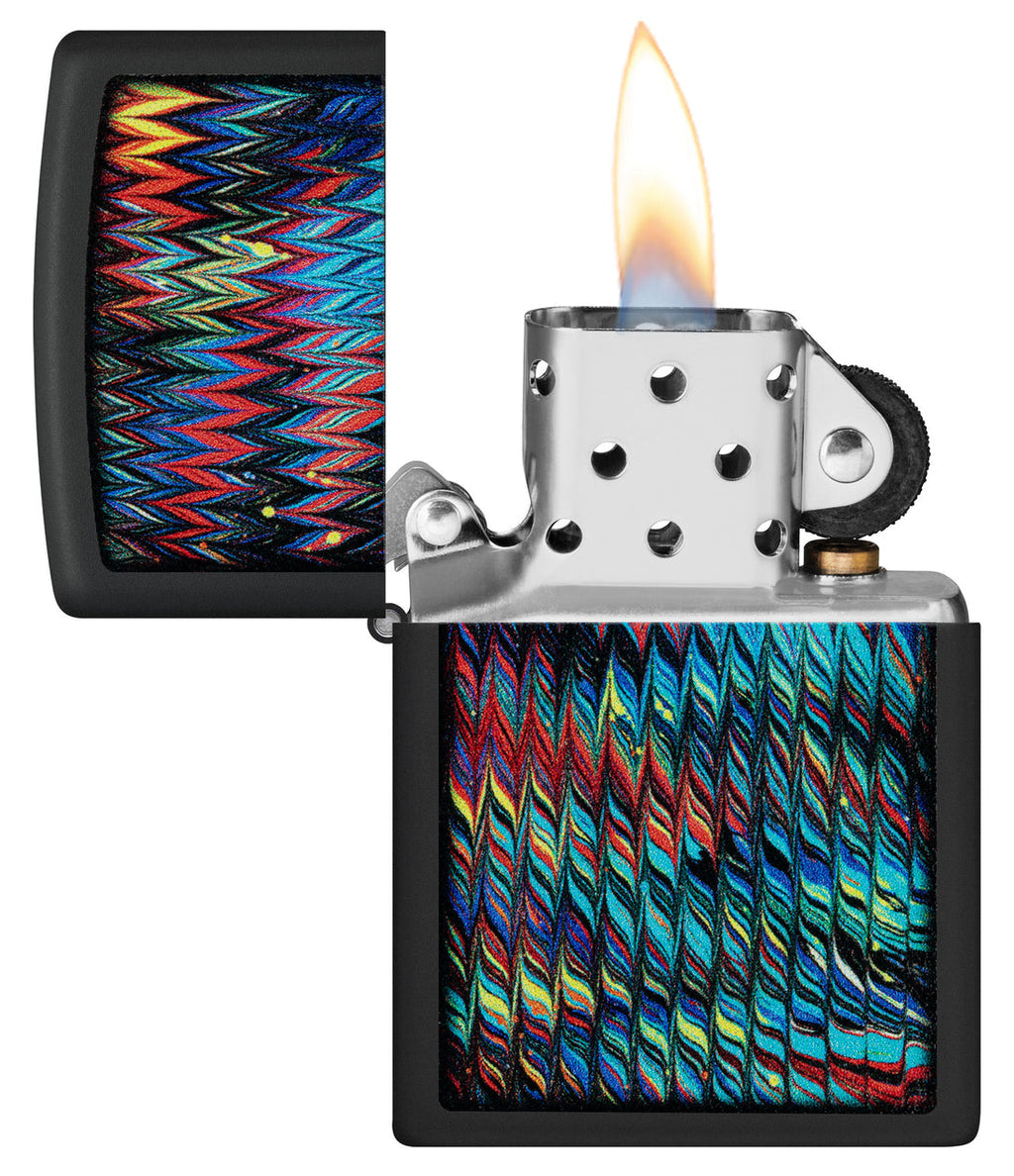 Zippo Paint Pour, Black Matte Lighter #46169