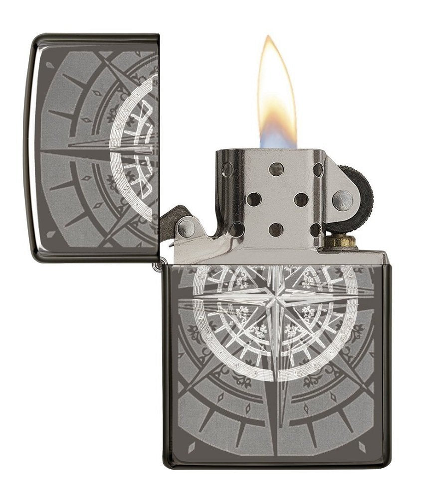 Zippo Exquisite Compass, Black Ice Lighter #29232
