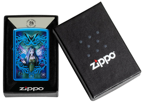 Zippo Anne Stokes Fairy, High Polish Blue Lighter #48985