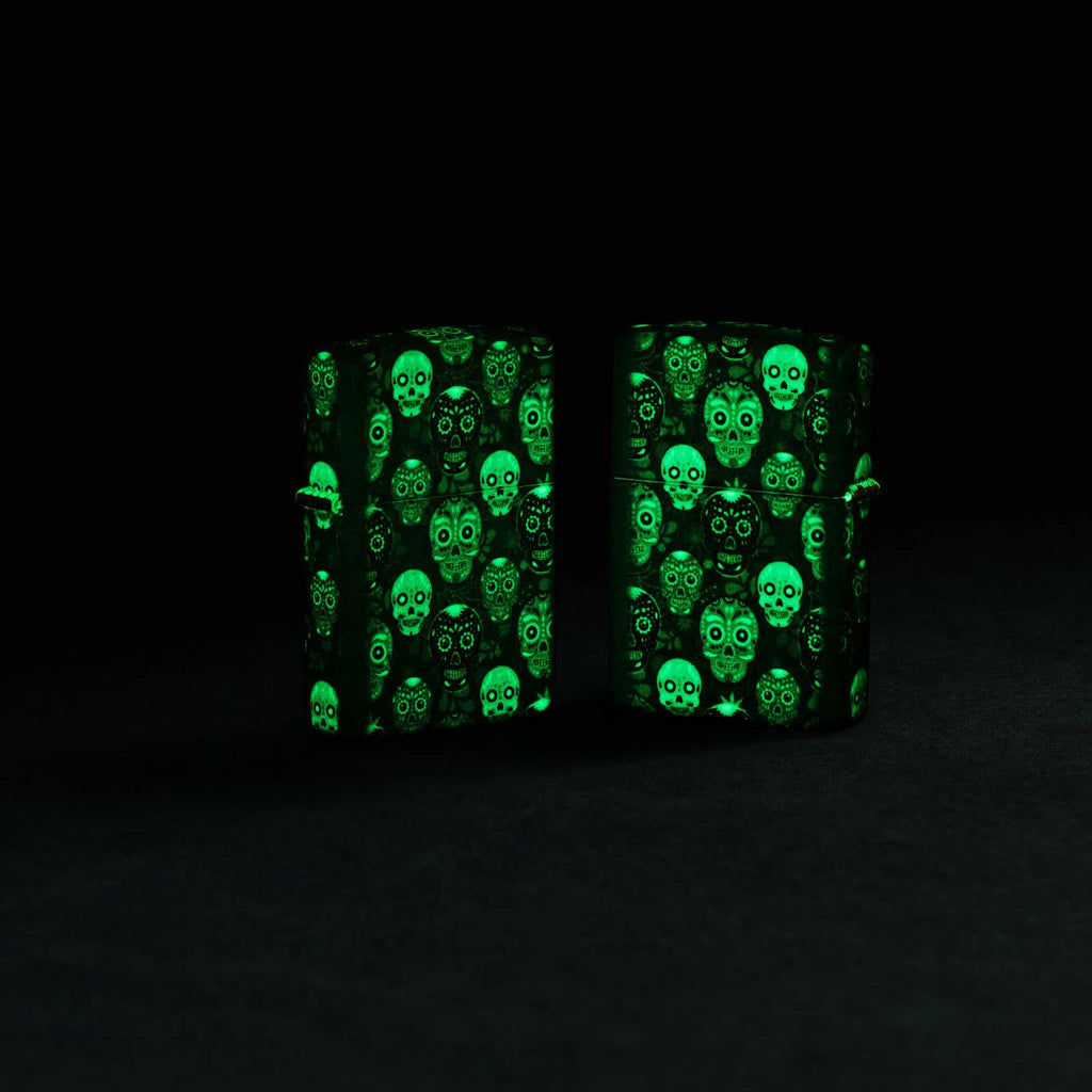 Zippo Sugar Skulls 540°, Glow-in-the-Dark Lighter #46017