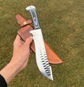 Fixed blade camping knife by cskforged, hand-forged D2 steel with a durable handle, ideal for outdoor survival and camping tasks.