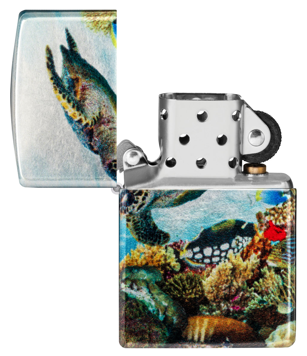 Zippo Underwater Marine Life Design, 540 Tumbled Chrome Fusion Lighter #48780