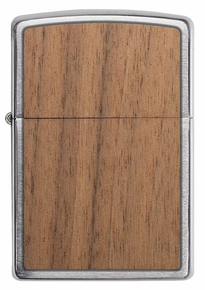 Zippo WOODCHUCK USA Walnut 100% Real Wood, Brushed Chrome Lighter #49039