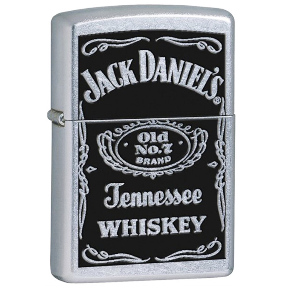 Zippo Jack Daniels Label, Street Chrome Lighter #24779