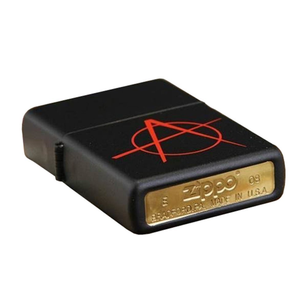 Zippo Anarchy Symbol, Black Matte Lighter #20842