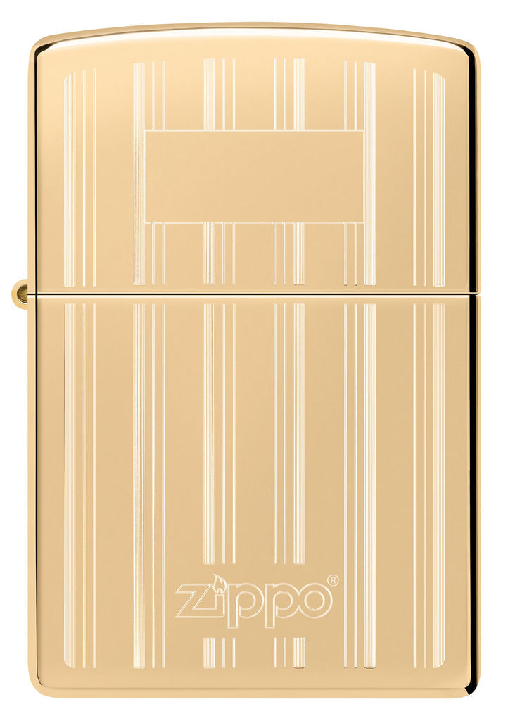 Zippo Classy Zippo Logo, High Polish Brass Lighter #46011