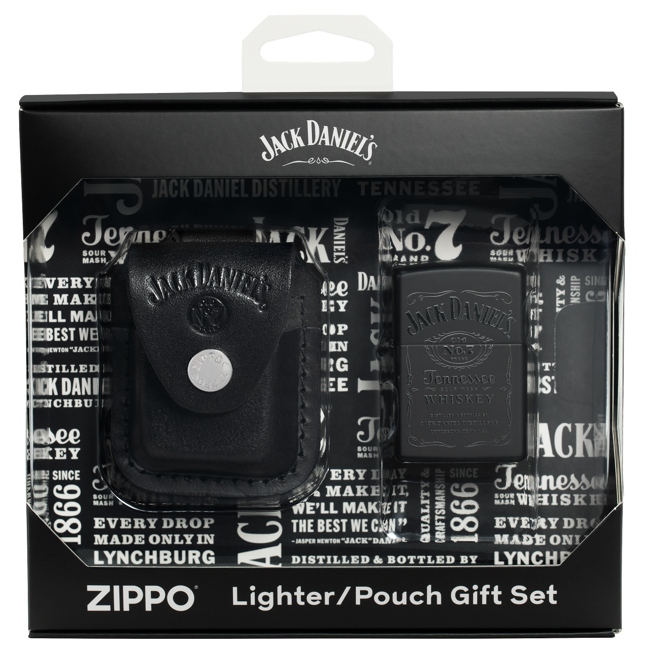 Zippo Jack Daniels Black Matte and Pouch Gift Set #48460
