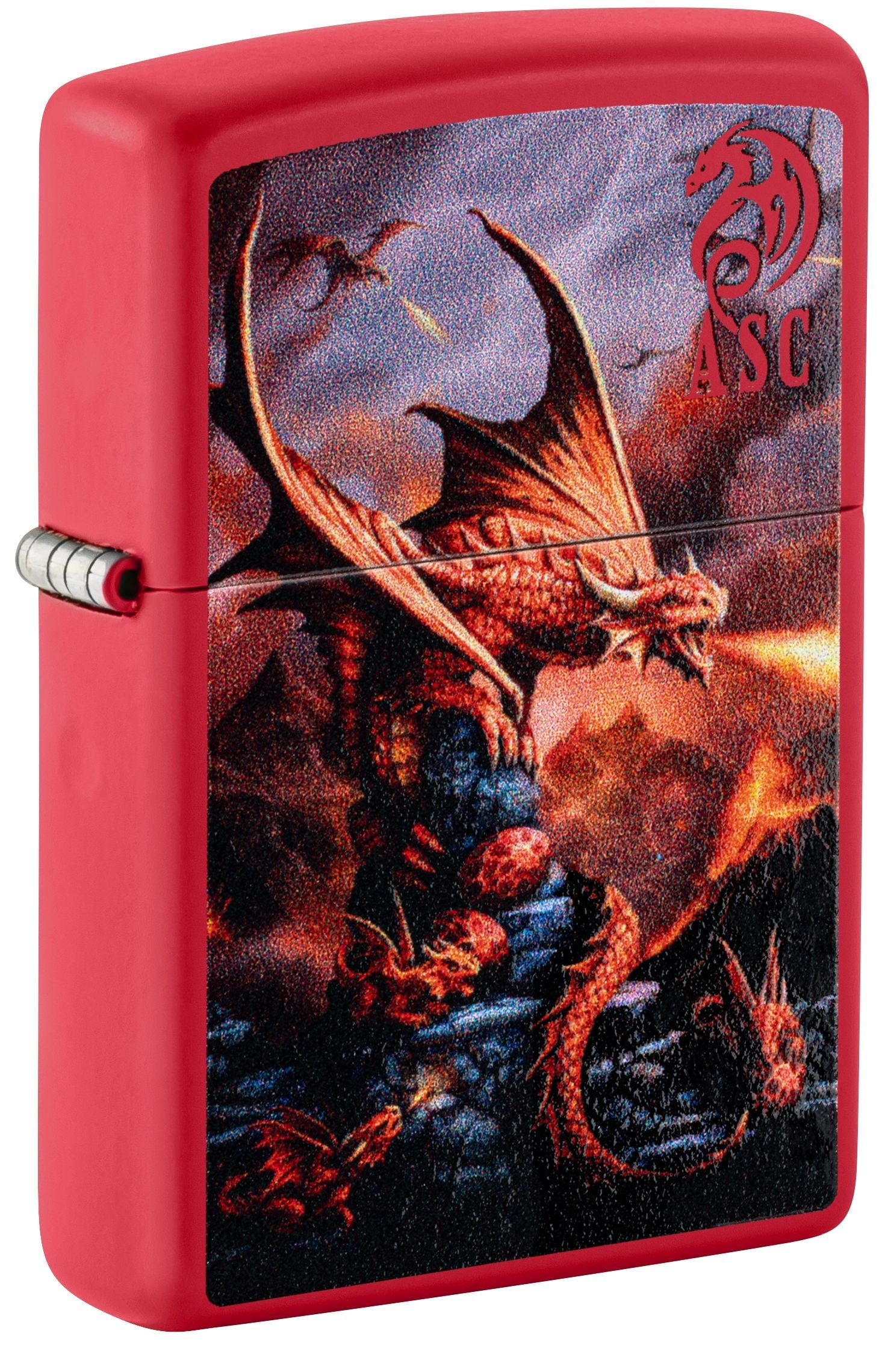 Zippo Anne Stokes Fire Dragon, Red Matte Lighter #46690