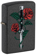 Zippo Dagger Rose, Black Crackle Lighter #49778