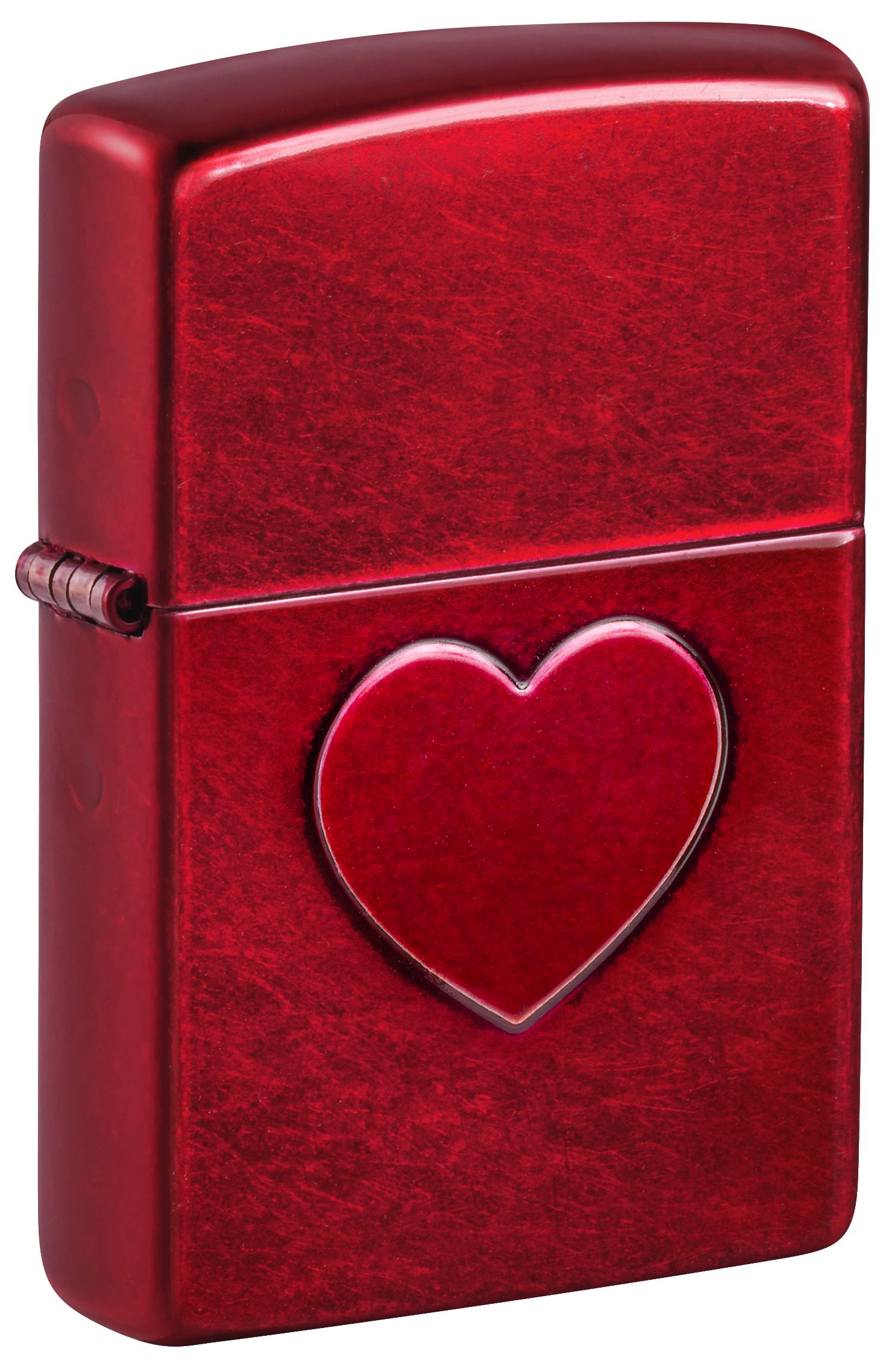 Zippo Stamped Heart, Candy Apple Red Lighter #46588