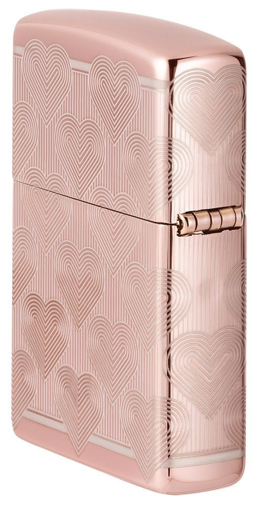 Zippo Heart, High Polish Rose Gold Lighter #49811