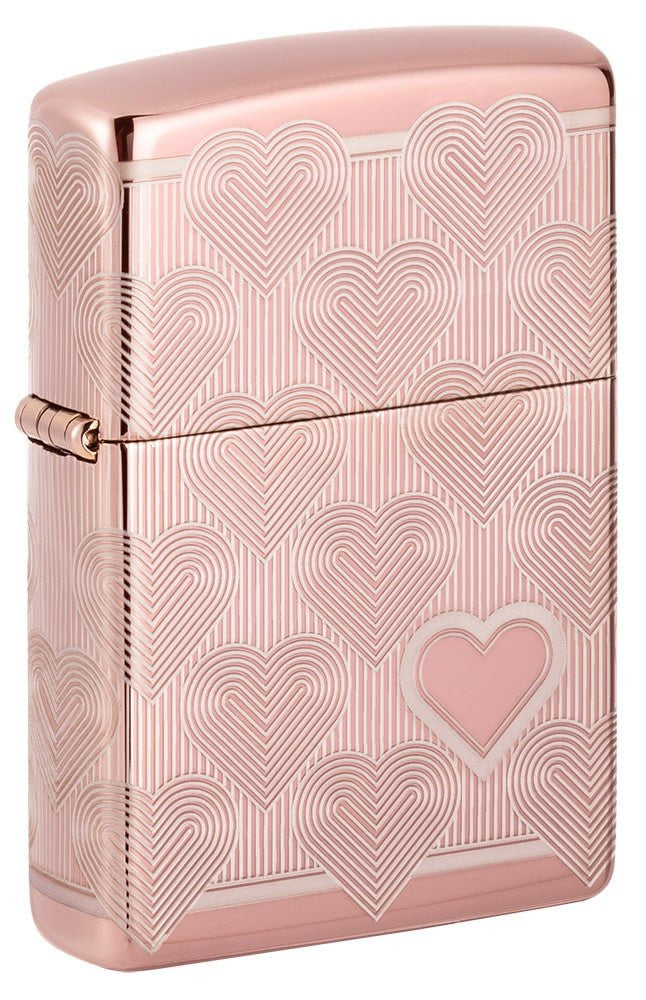 Zippo Heart, High Polish Rose Gold Lighter #49811